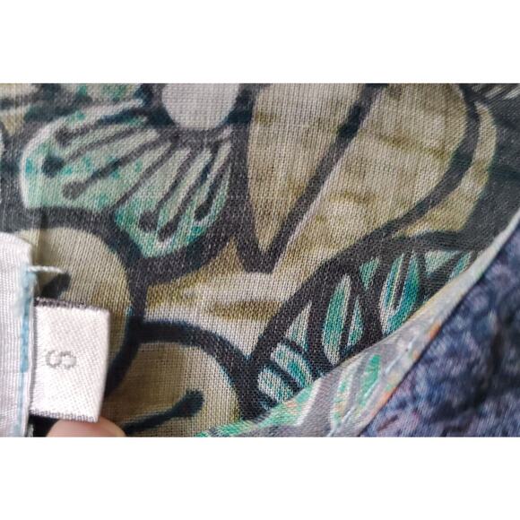 Eleanore Emaldi Paris Blouse Size S / M Cotton Made In Italy Watercolor Mandalas - Picture 5 of 16